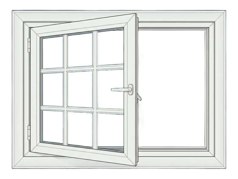 Casement window Antioch CA — crank vinyl window replacement
